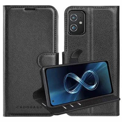 Cadorabo Case, združljiv z ASUS v oksidnem črno - zaščitni pokrov z magnetnim zapiranjem, stoječo funkcijo in režo za kartico