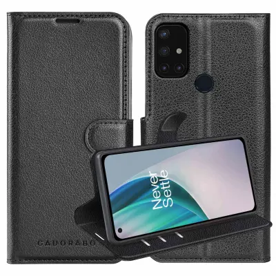 Cadorabo Case, združljiv z OnePlus v oksidni črni barvi - zaščitni pokrov z magnetnim zapiranjem, stoječo funkcijo in režo za kartico