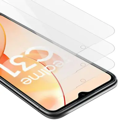 CADORABO Realme - zaščitnim filmom v visoki prosojnosti - 3 -paket kaljeno zaščitno steklo v 9H trdoti s 3D združljivostjo na dotik