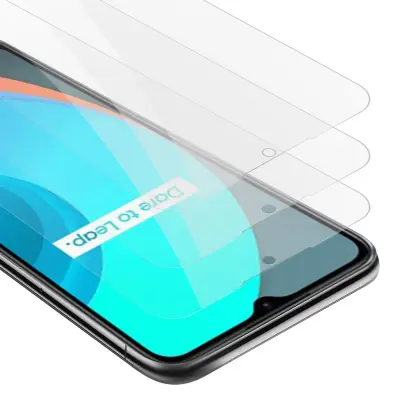 CADORABO Realme - zaščitnim filmom v visoki prosojnosti - 3 -paket kaljeno zaščitno steklo v 9H trdoti s 3D združljivostjo na dotik