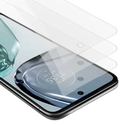 CADORABO Motorola - zaščitnim filmom v visoki prosojnosti - 3 -paket kaljeno zaščitno steklo v 9H trdoti s 3D združljivostjo na dotik