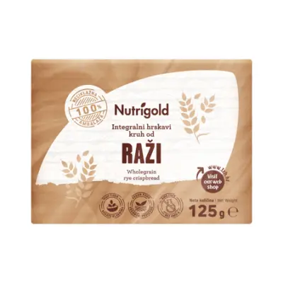 Polnozrnati hrustljavi rženi kruhki, brez sladkorja, 125 g