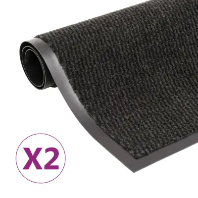 vidaXL Protiprašni predpražniki 2 x pravokotni taftani 60x90 cm črni