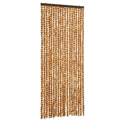 vidaXL Zavesa proti mrčesu oker in bela 56x185 cm šenilja