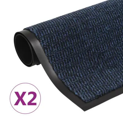 vidaXL Protiprašni predpražnik 2 x pravokotni taftani 40x60 cm modri