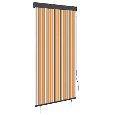 vidaXL Zunanje rolo senčilo 100x250 cm rumeno in modro