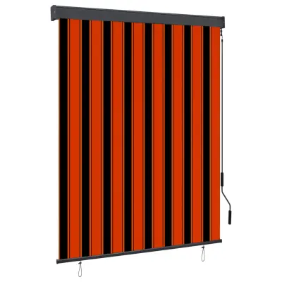 vidaXL Zunanje rolo senčilo 140x250 cm oranžno in rjavo