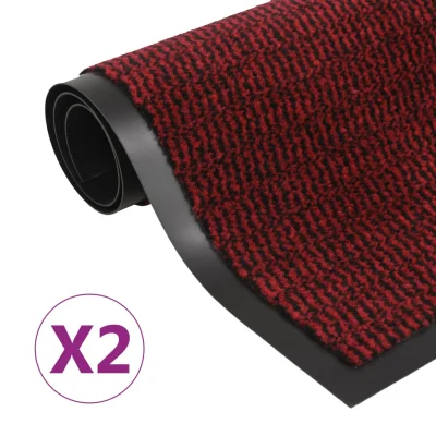 vidaXL Protiprašni predpražniki 2 x pravokotni taftani 60x90 cm rdeči