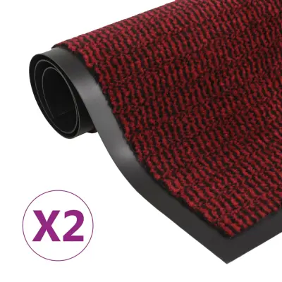 vidaXL Protiprašni predpražniki 2 x pravokotni taftani 80x120 cm rdeči