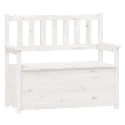 vidaXL Klop bela 112,5x51,5x96,5 cm trdna borovina