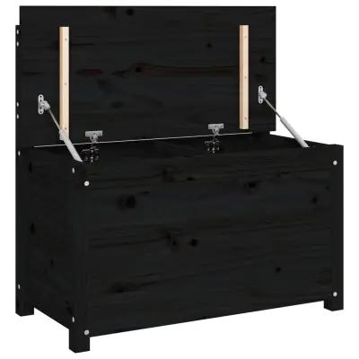 vidaXL Klop črna 80x41x77 cm trdna borovina