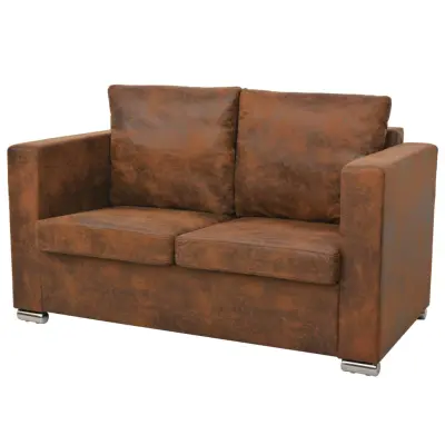 vidaXL Kavč dvosed 137x73x82 cm umetno semiš usnje