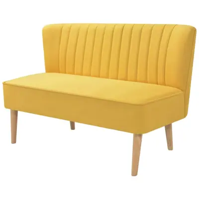 vidaXL Kavč iz blaga 117x55,5x77 cm rumen