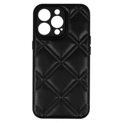 Ovitek LEATHER 3D, Iphone 13 PRO, črn