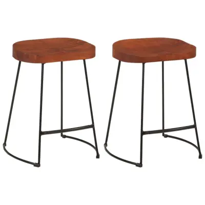 vidaXL Barski stol Gavin 2 kosa 45x38x53 cm trden mangov les