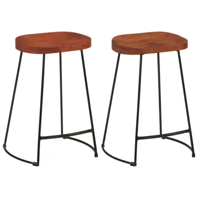vidaXL Barski stol Gavin 2 kosa 45x40x63 cm trden mangov les