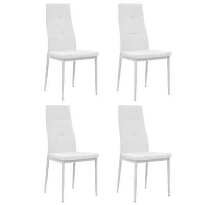 vidaXL Jedilni stoli 4 kosi belo umetno usnje