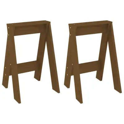 vidaXL Stolček 2 kosa medeno rjave barve 40x40x60 cm trdna borovina