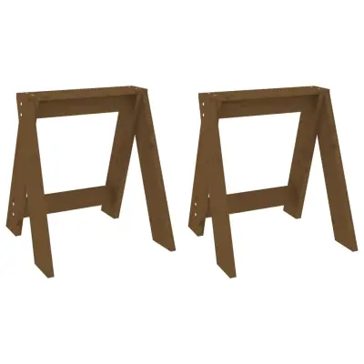 vidaXL Stolčka 2 kosa medeno rjava 40x40x45 cm trdna borovina