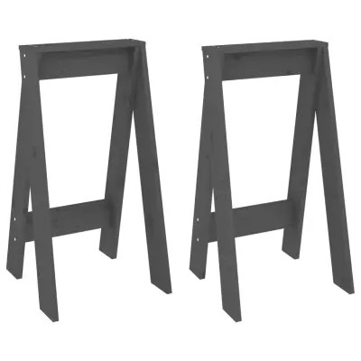 vidaXL Stolček 2 kosa sive barve 40x40x75 cm trdna borovina