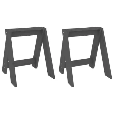 vidaXL Stolček 2 kosa sive barve 40x40x45 cm trdna borovina