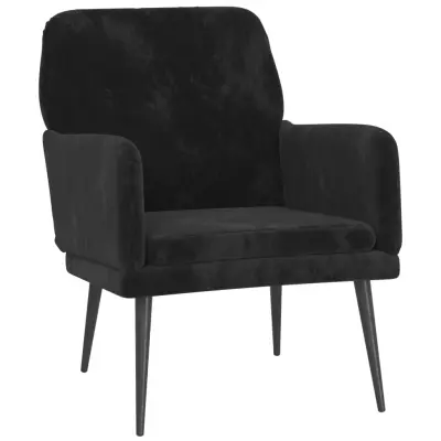 vidaXL Fotelj črn 62x79x79 cm žamet