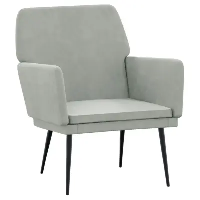 vidaXL Fotelj svetlo siv 62x79x79 cm žamet