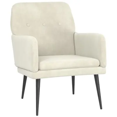 vidaXL Fotelj krem 62x79x79 cm žamet