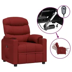 vidaXL Električni naslanjač vinsko rdeče blago