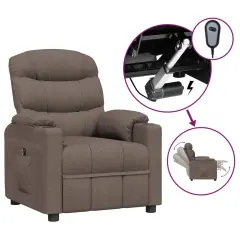 vidaXL Električni naslanjač taupe blago