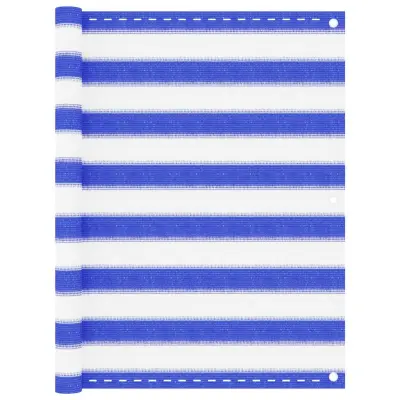 vidaXL Balkonsko platno modro in belo 90x500 cm HDPE