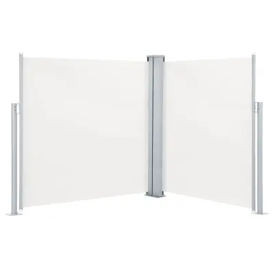 vidaXL Zložljiva stranska tenda krem 140x600 cm