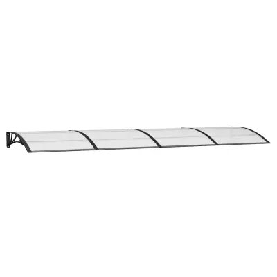 vidaXL Nadstrešek za vrata črn 400x100 cm polikarbonat
