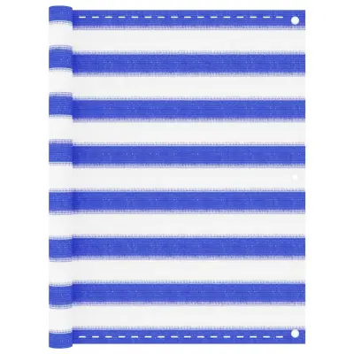 vidaXL Balkonsko platno modro in belo 90x400 cm HDPE
