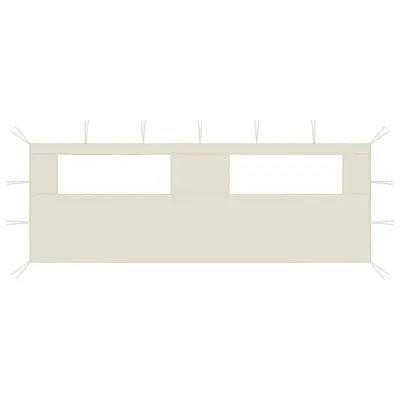 vidaXL Stranica za paviljon z okni 6x2 m krem