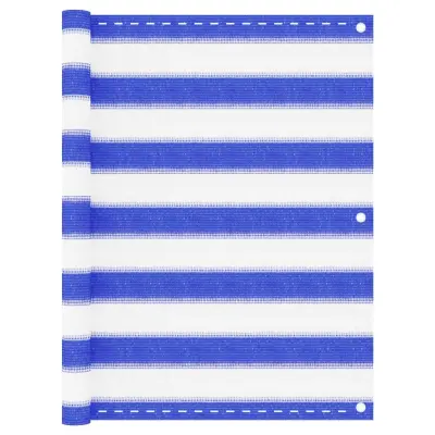 vidaXL Balkonsko platno modro in belo 75x500 cm HDPE