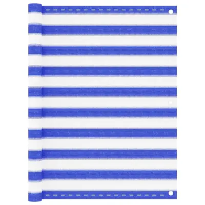 vidaXL Balkonsko platno modro in belo 120x300 cm HDPE