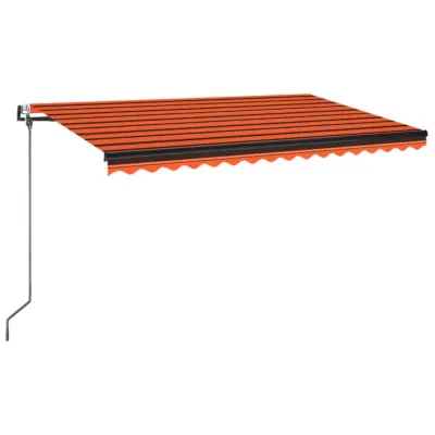 vidaXL Avtomatsko zložljiva tenda 450x350 cm oranžna in rjava