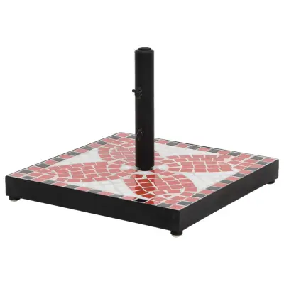 vidaXL Podstavek za senčnik terakota in bel kvadraten 12 kg