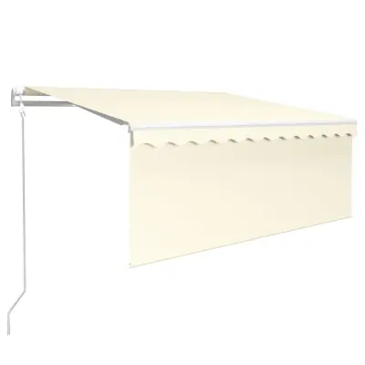 vidaXL Avtomatska tenda s senčilom LED + senzor 3,5x2,5 m krem