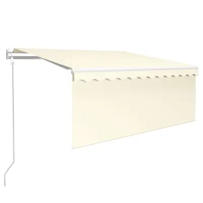 vidaXL Avtomatsko zložljiva tenda s senčilom 3,5x2,5 m krem