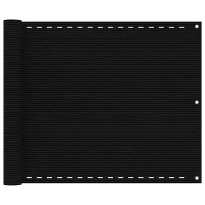 vidaXL Balkonsko platno črno 75x300 cm HDPE