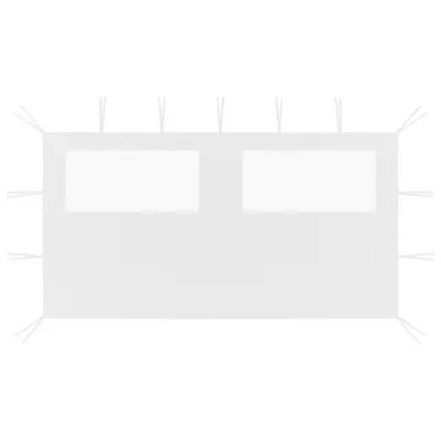 3070424 vidaXL Gazebo Sidewall with Windows 4x2 m White (315313)