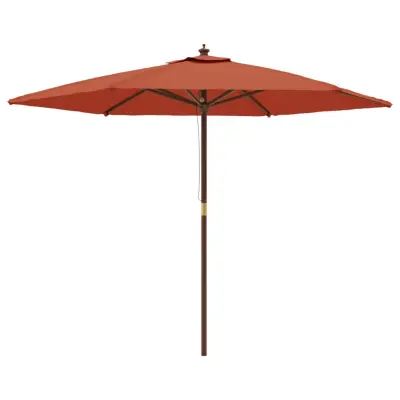 vidaXL Vrtni senčnik z lesenim drogom terakota 299x240 cm