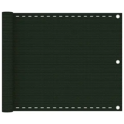vidaXL Balkonsko platno temno zeleno 75x300 cm HDPE