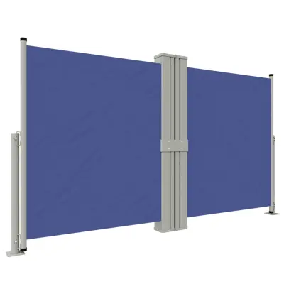 vidaXL Zložljiva stranska tenda modra 140x1200 cm