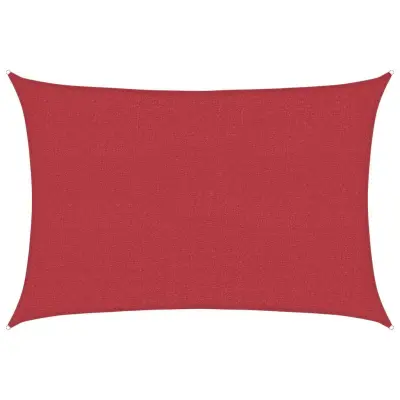 vidaXL Senčno jadro 160 g/m² rdeče 3,5x4,5 m HDPE