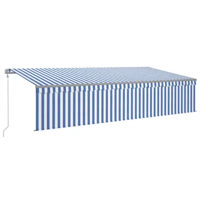 vidaXL Avtomatsko zložljiva tenda s senčilom 6x3 m modra in bela