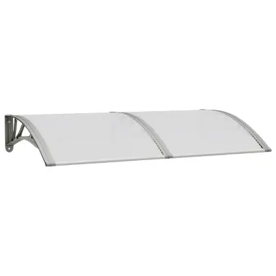 vidaXL Nadstrešek za vrata siv 150x75 cm polikarbonat