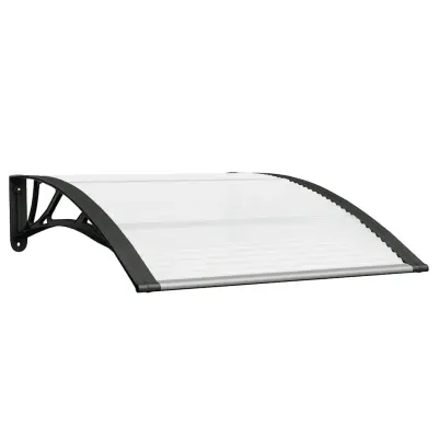 vidaXL Nadstrešek za vrata črn in prozoren 100x75 cm polikarbonat